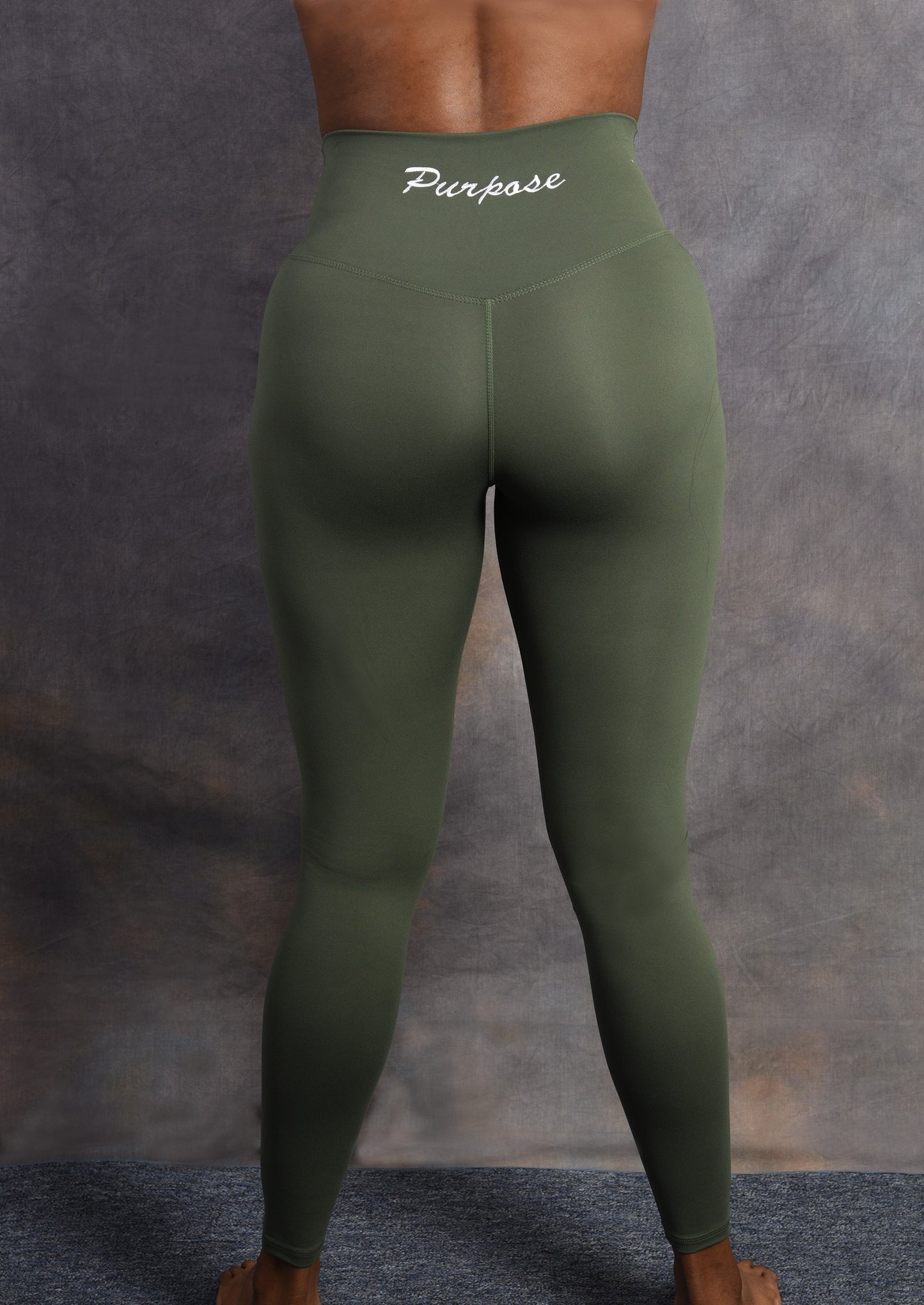 Army Green Full Length Activewear Leggings