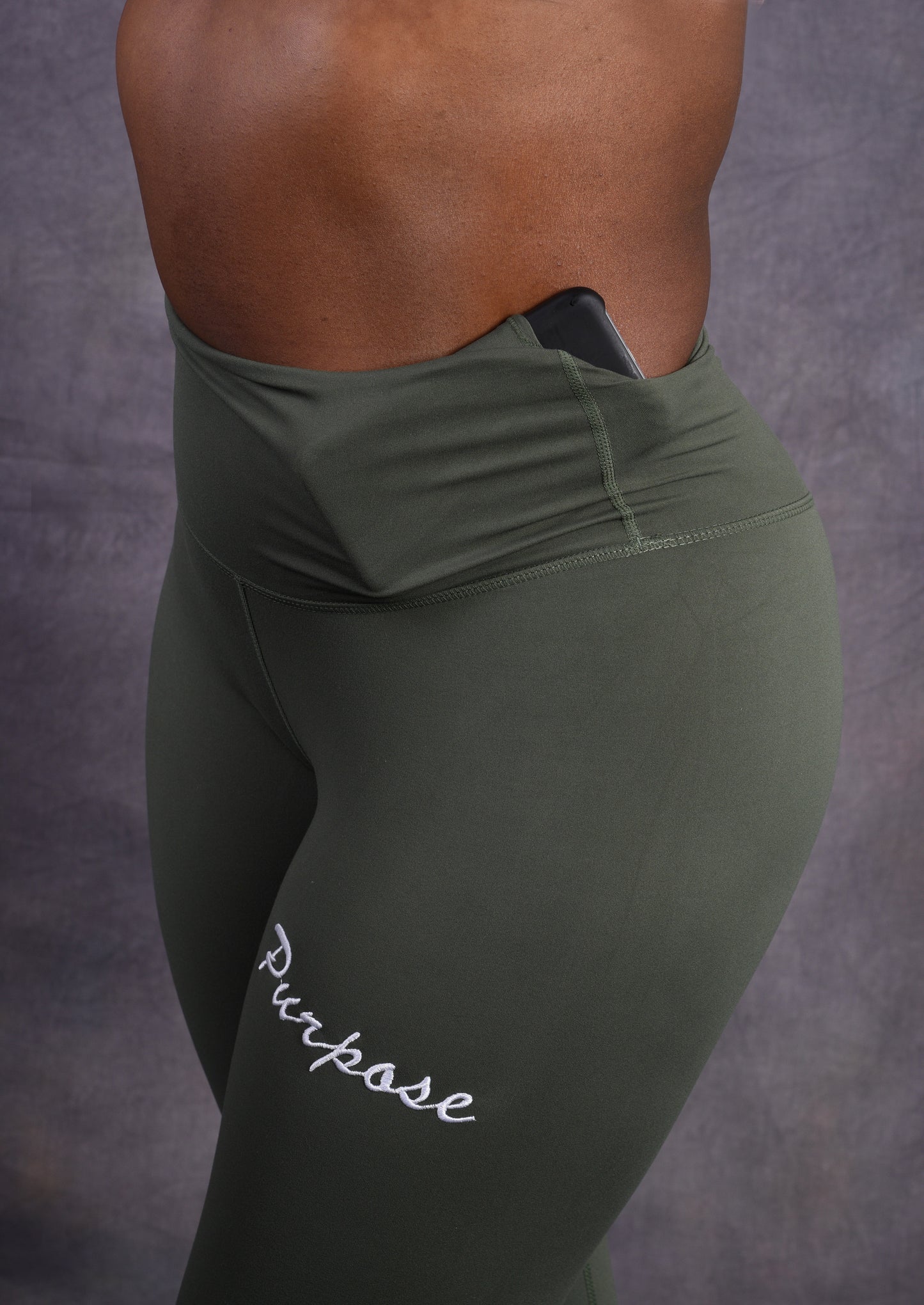 Army Green Full Length Activewear Leggings