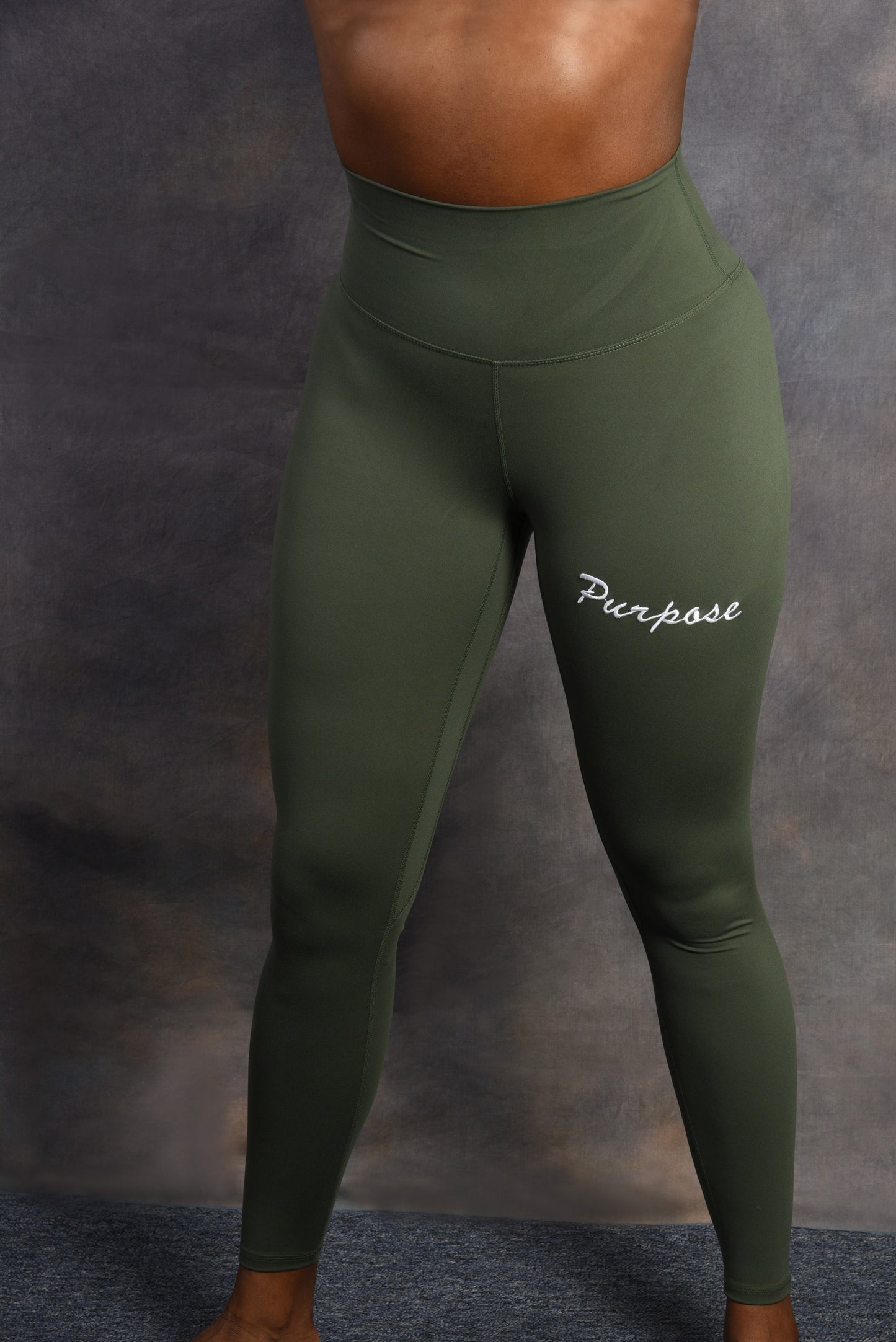 Army Green Full Length Activewear Leggings