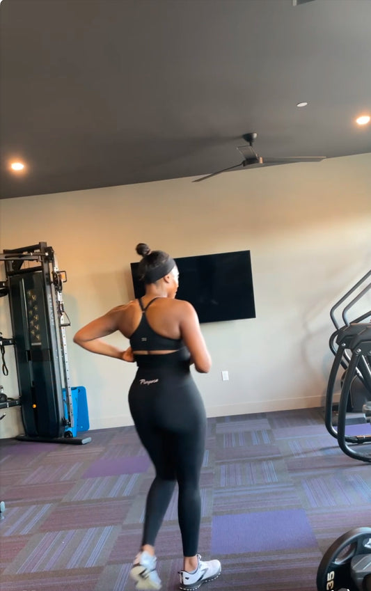 Black + White Full Length Activewear Leggings